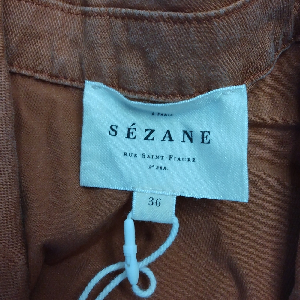 Sezane Brown Short-Sleeve Utility Romper - Picture 10 of 14